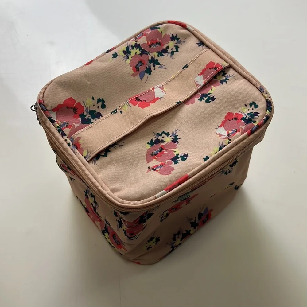 Jill Stuart pink floral cosmetic bag B42-23 - Picture 2 of 3